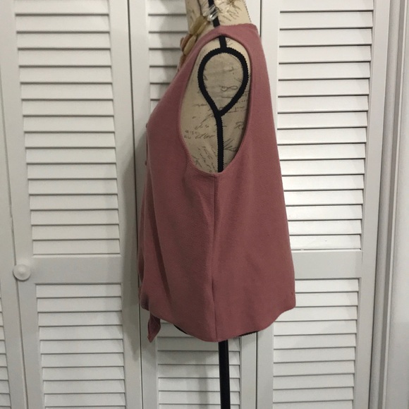 Madewell Button Down Sleeveless Top w/ Tie (Xl,3x) - Picture 2 of 4